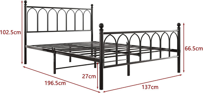 Metal Bed Frame with Headboard