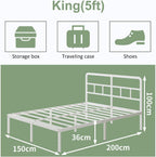 Metal Bed Frame with Headboard