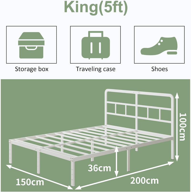 Metal Bed Frame with Headboard