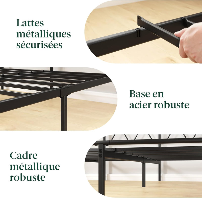 Metal Bed Frame with Headboard