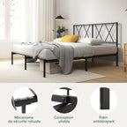 Metal Bed Frame with Headboard