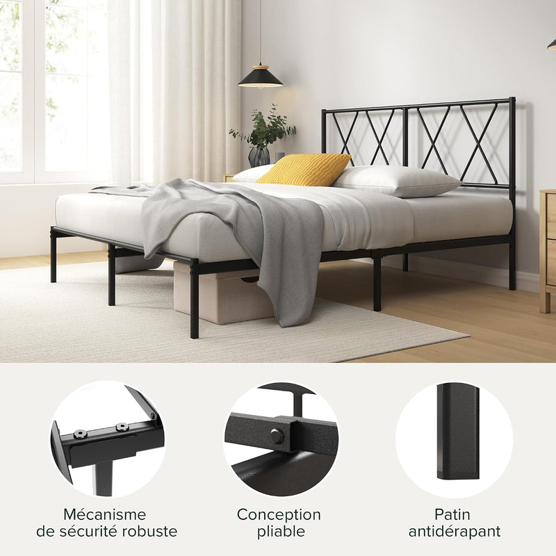 Metal Bed Frame with Headboard