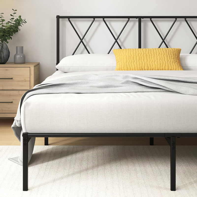 Metal Bed Frame with Headboard