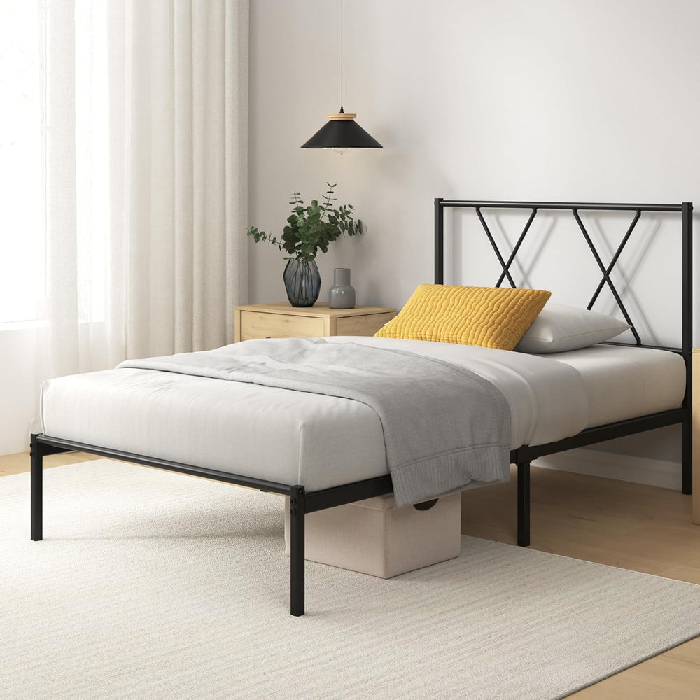 Metal Bed Frame with Headboard