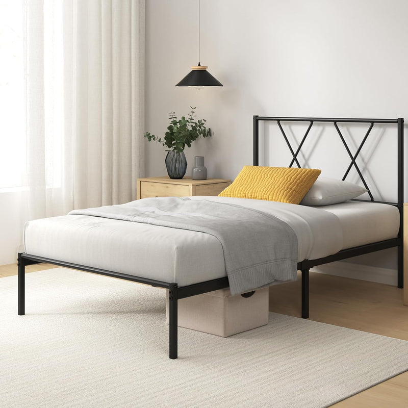 Metal Bed Frame with Headboard