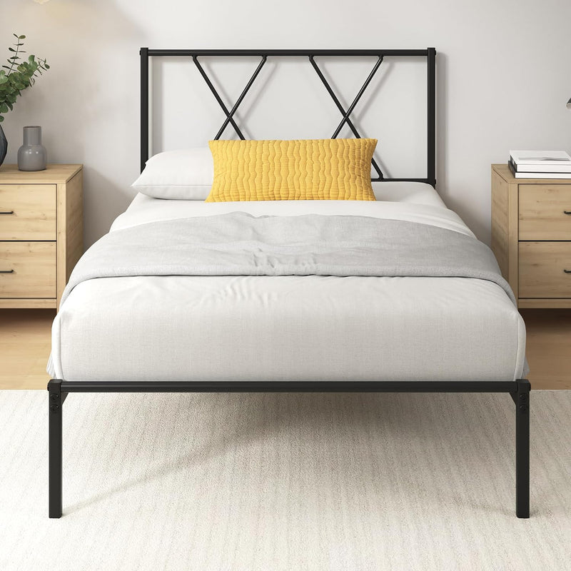 Metal Bed Frame with Headboard