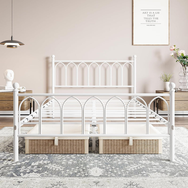 Metal Bed Frame with Headboard