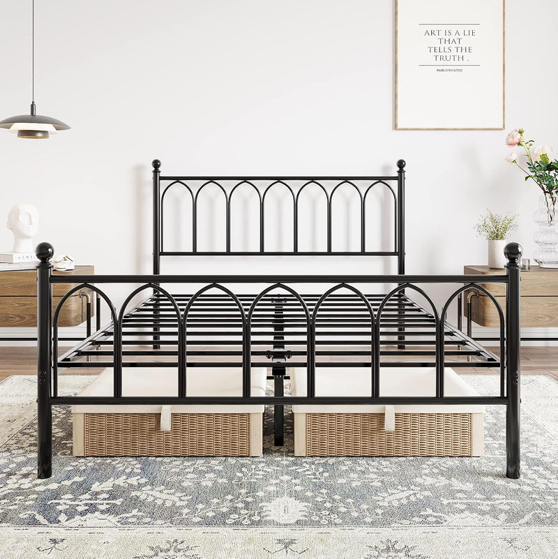 Metal Bed Frame with Headboard