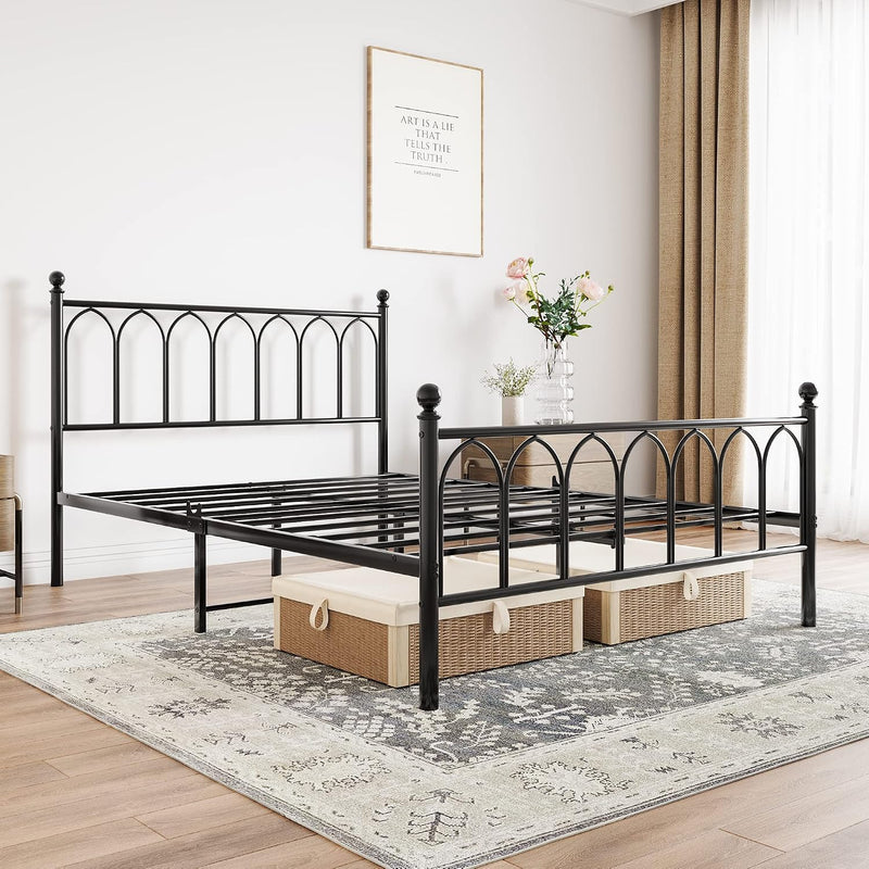 Metal Bed Frame with Headboard