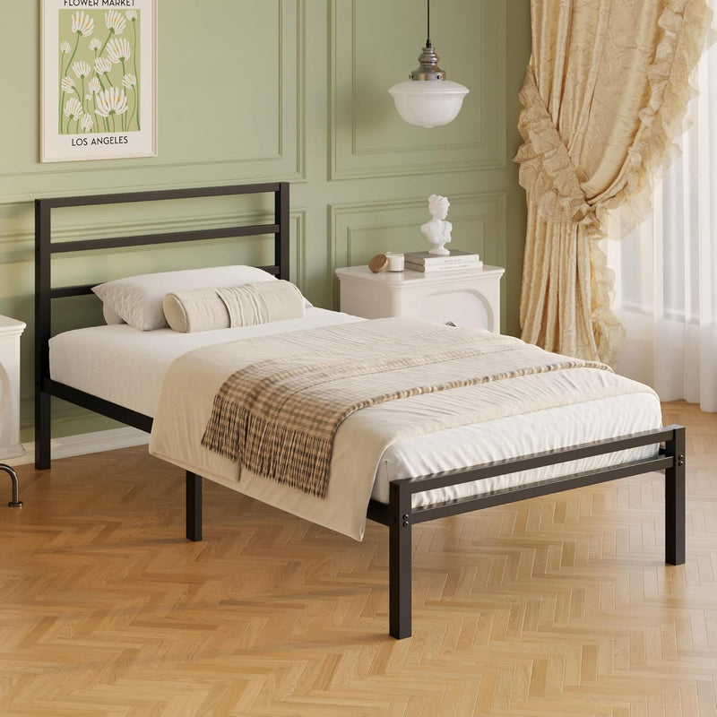 Metal Bed Frame with Headboard and Footboard