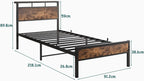 Metal Bed Frame with Modern MDF Headboard Sturdy