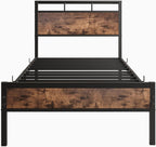 Metal Bed Frame with Modern MDF Headboard Sturdy