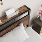 Metal Bed Frame with Modern MDF Headboard Sturdy