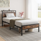 Metal Bed Frame with Modern MDF Headboard Sturdy