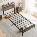Metal Bed Frame with Modern MDF Headboard Sturdy