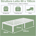 Metal Bed Frame with Rounded Corners 30.5CM