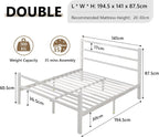 Metal Bed Frame with Stylish Headboard and Footboard