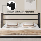 Metal Bed Frame with Stylish Headboard and Footboard