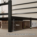 Metal Bed Frame with Stylish Headboard and Footboard