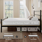 Metal Bed Frame with Stylish Headboard and Footboard