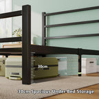 Metal Bed Frame with Stylish Headboard and Footboard