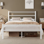 Metal Bed Frame with Stylish Headboard and Footboard
