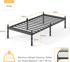 Metal Bed Frame with Underbed Storage and Steel