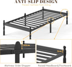 Metal Bed Frame with Underbed Storage and Steel