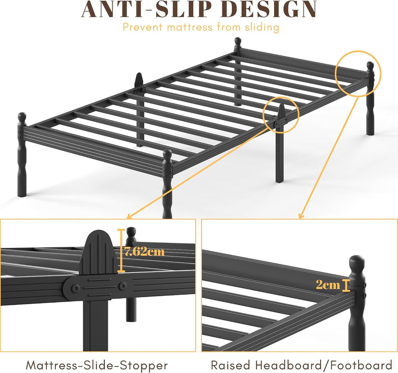 Metal Bed Frame with Underbed Storage and Steel