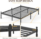 Metal Bed Frame with Underbed Storage and Steel