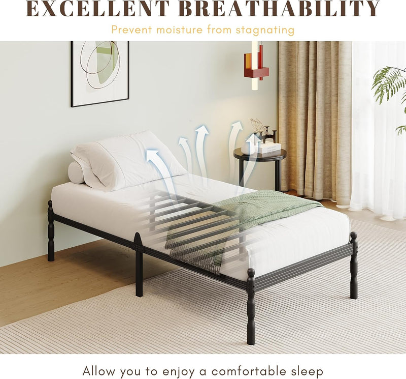 Metal Bed Frame with Underbed Storage and Steel