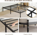 Metal Bed Frame with Underbed Storage and Steel