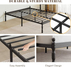 Metal Bed Frame with Underbed Storage and Steel