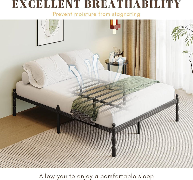 Metal Bed Frame with Underbed Storage and Steel