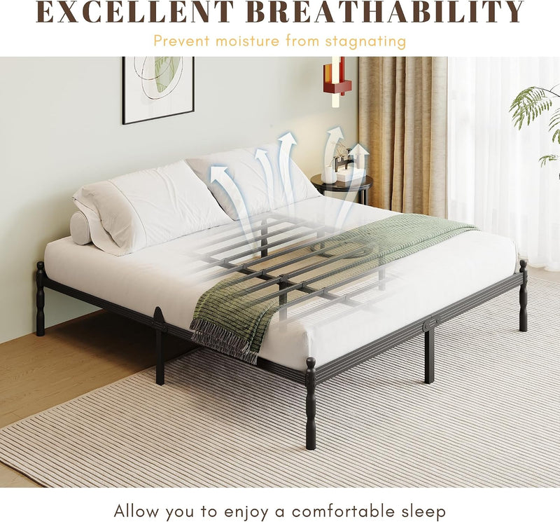 Metal Bed Frame with Underbed Storage and Steel