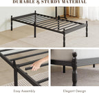 Metal Bed Frame with Underbed Storage and Steel