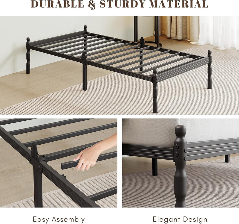 Metal Bed Frame with Underbed Storage and Steel