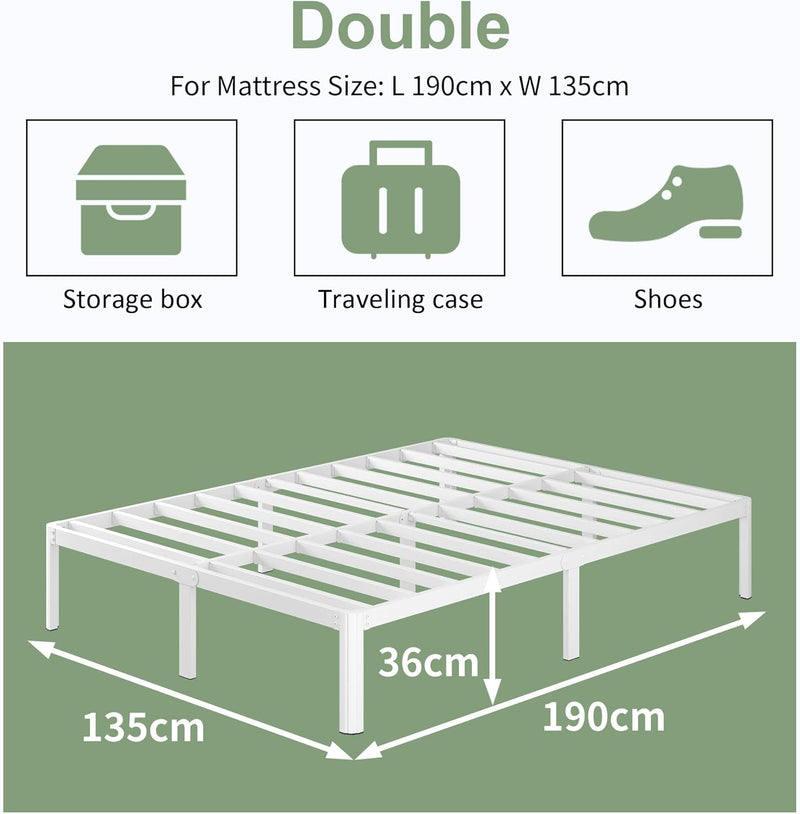 Metal Bed with Round Legs 36CM Height