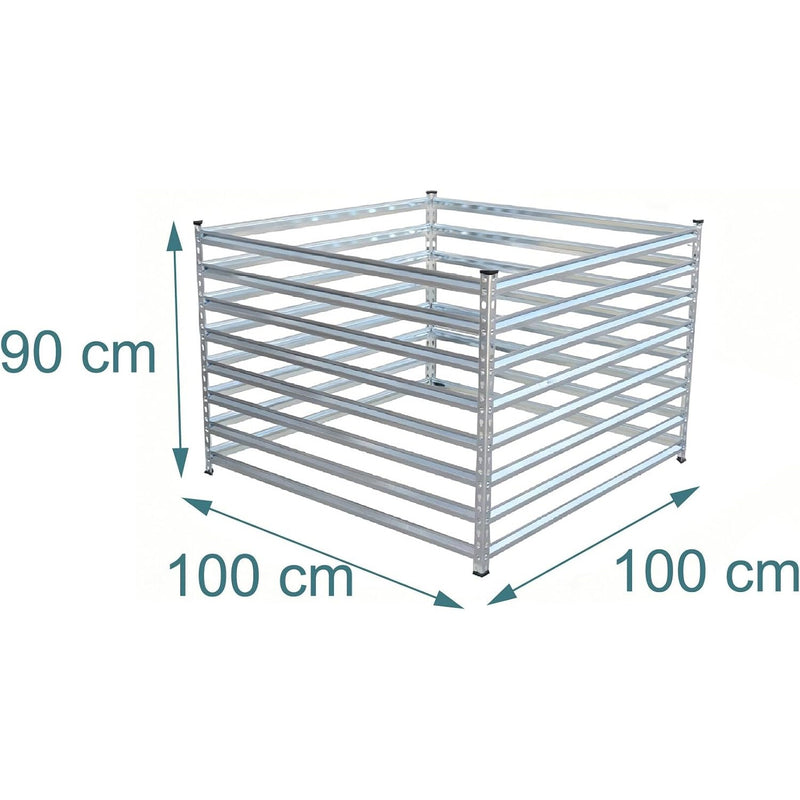 Metal Composter Garden Bin 900L Leaf Steel