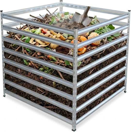 Metal Composter Garden Bin 900L Leaf Steel