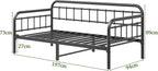 Metal Daybed Frame Bed Size with Steel Slats