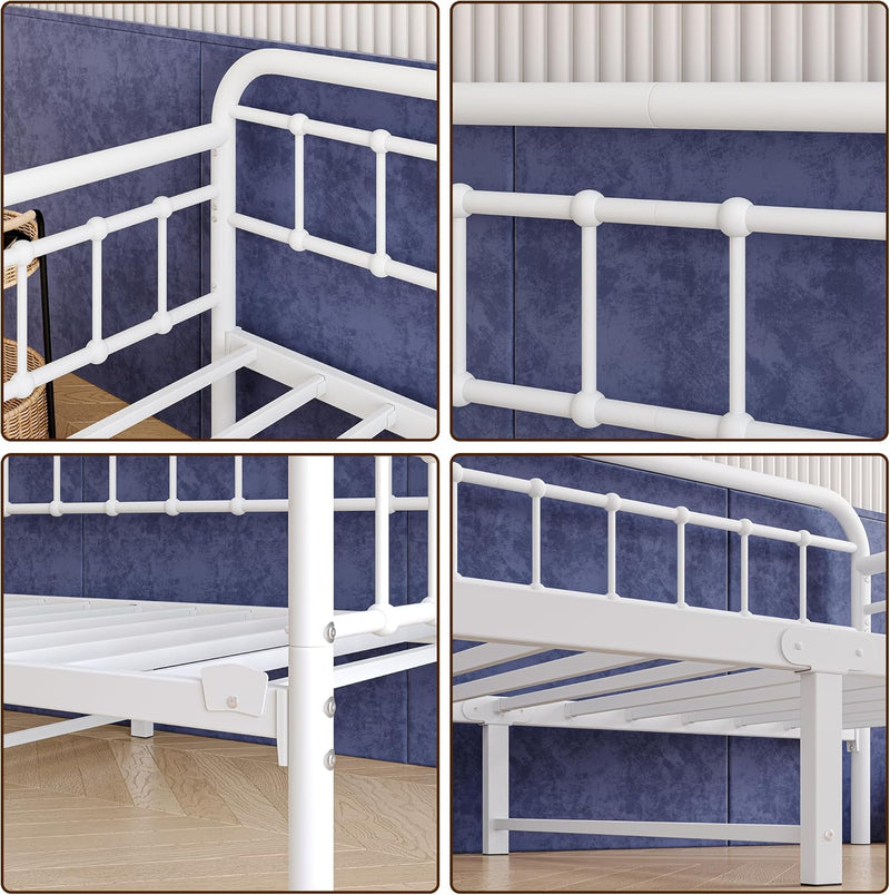 Metal Daybed Frame Bed Size with Steel Slats