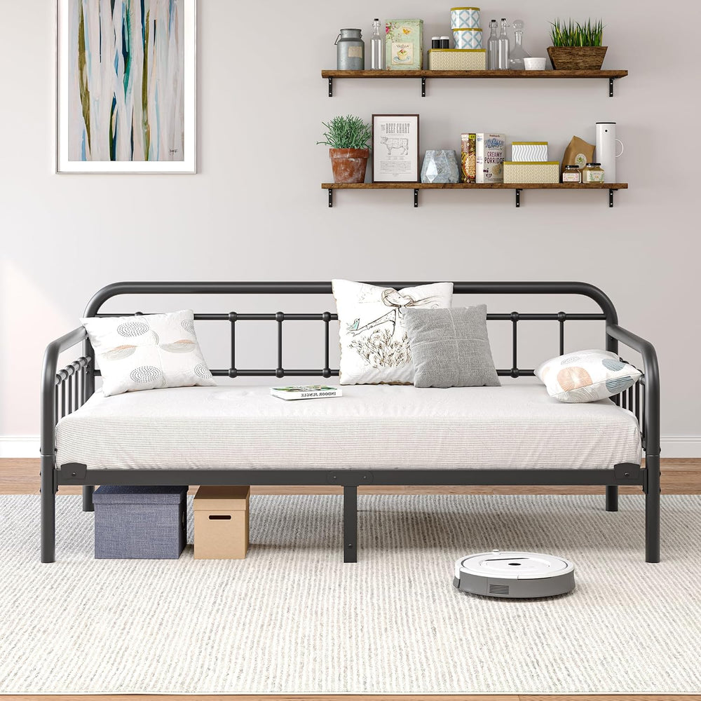 Metal Daybed Frame Bed Size with Steel Slats