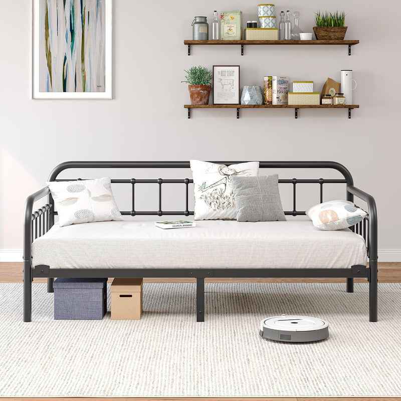 Metal Daybed Frame Bed Size with Steel Slats