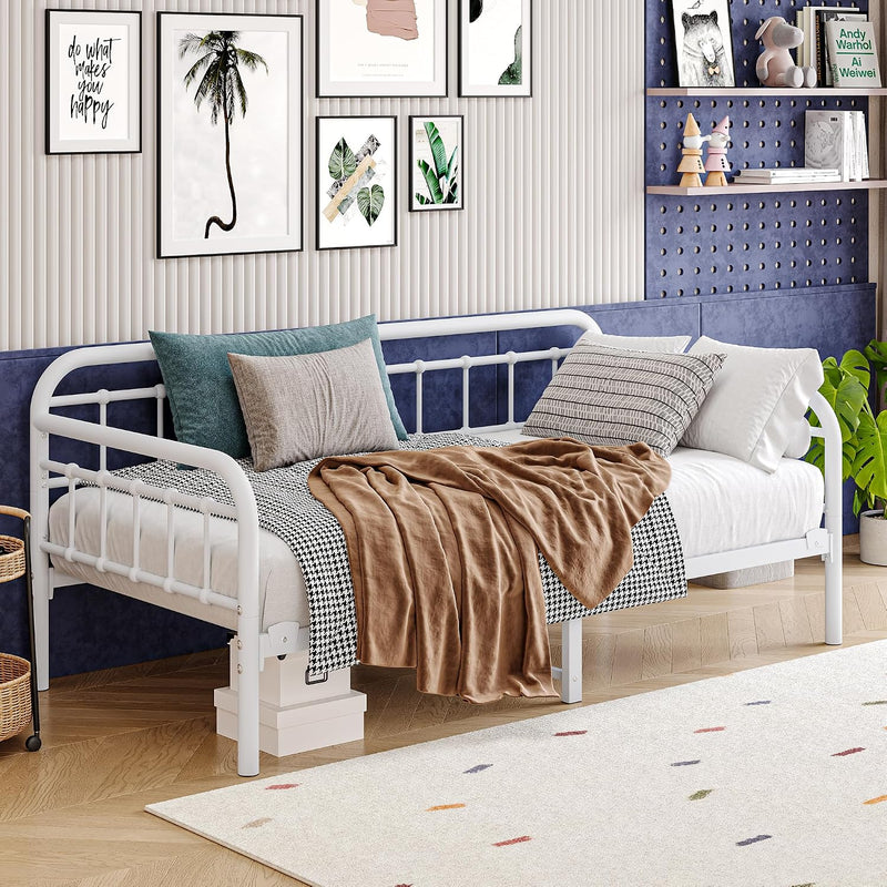 Metal Daybed Frame Bed Size with Steel Slats