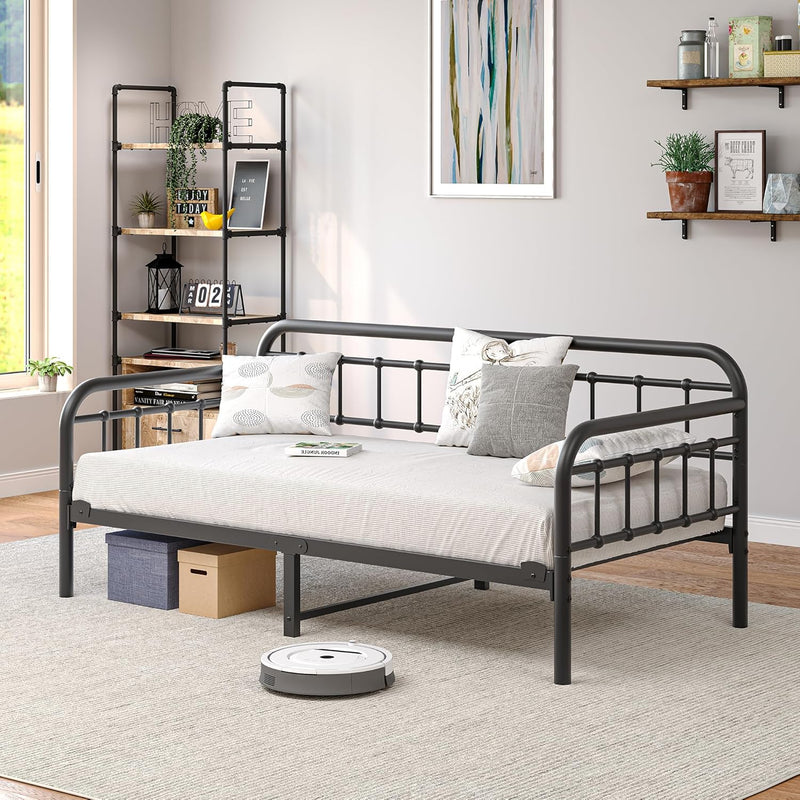 Metal Daybed Frame Bed Size with Steel Slats