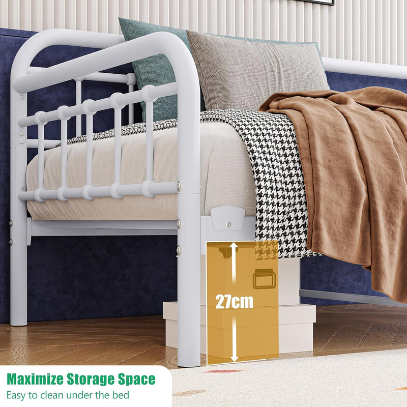 Metal Daybed Frame Bed Size with Steel Slats