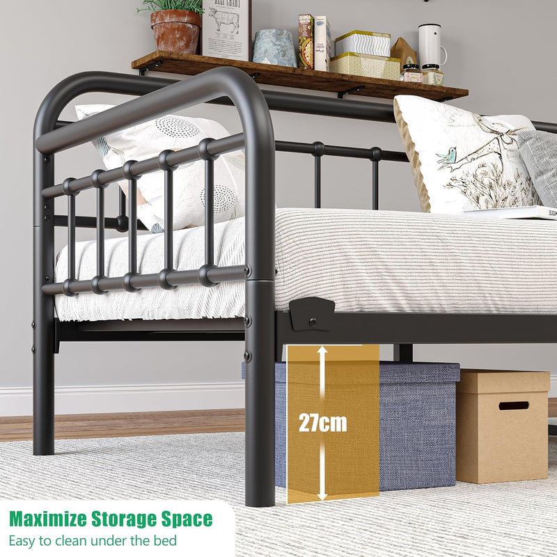 Metal Daybed Frame Bed Size with Steel Slats