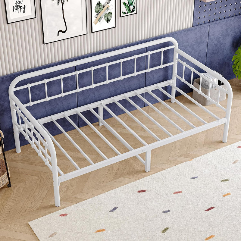 Metal Daybed Frame Bed Size with Steel Slats