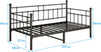 Metal Daybed Frame Sofa Bed Steel Slats Platform